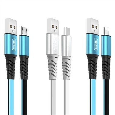 Rangli ko'k qora USB kabel yoritgichi Micro va C tipi